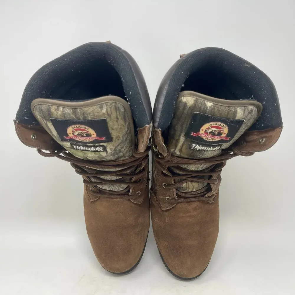 Brahma Leather Boots Brown + Camo Thinsulate Insulated Men's Sz 13
